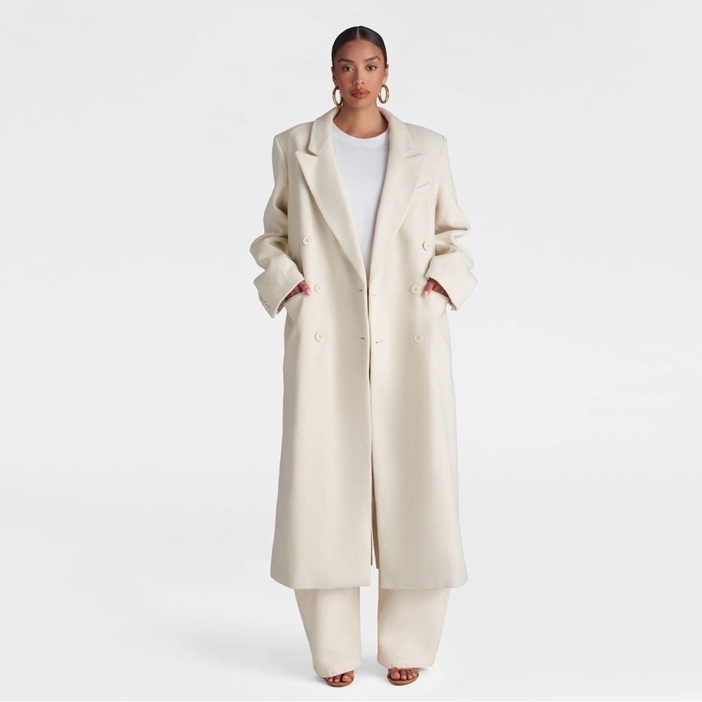 NWT KBB by KAHLANA Women's 'The Maxi Coat' - Cream Size Medium